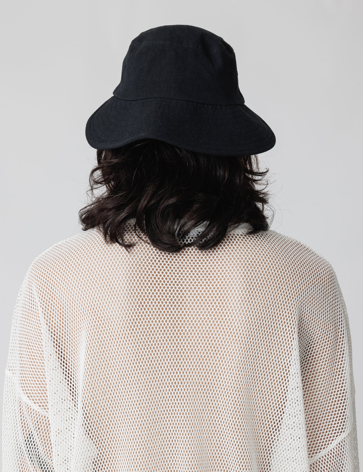 25SS-GOH-005 / DOUBLE BRIM BUCKET HAT / BLACK