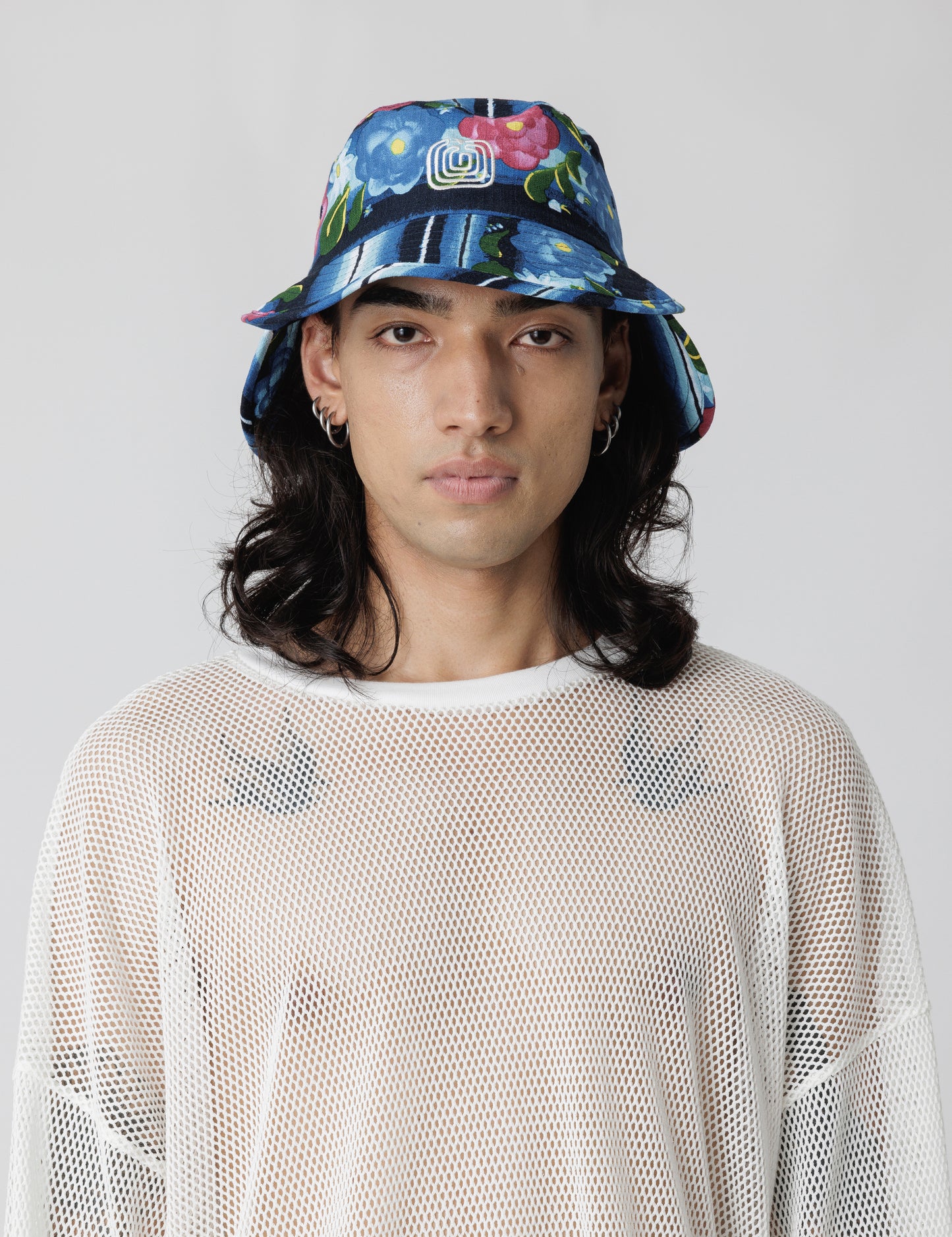 25SS-GOH-005 / DOUBLE BRIM BUCKET HAT / MARINE FLOWER