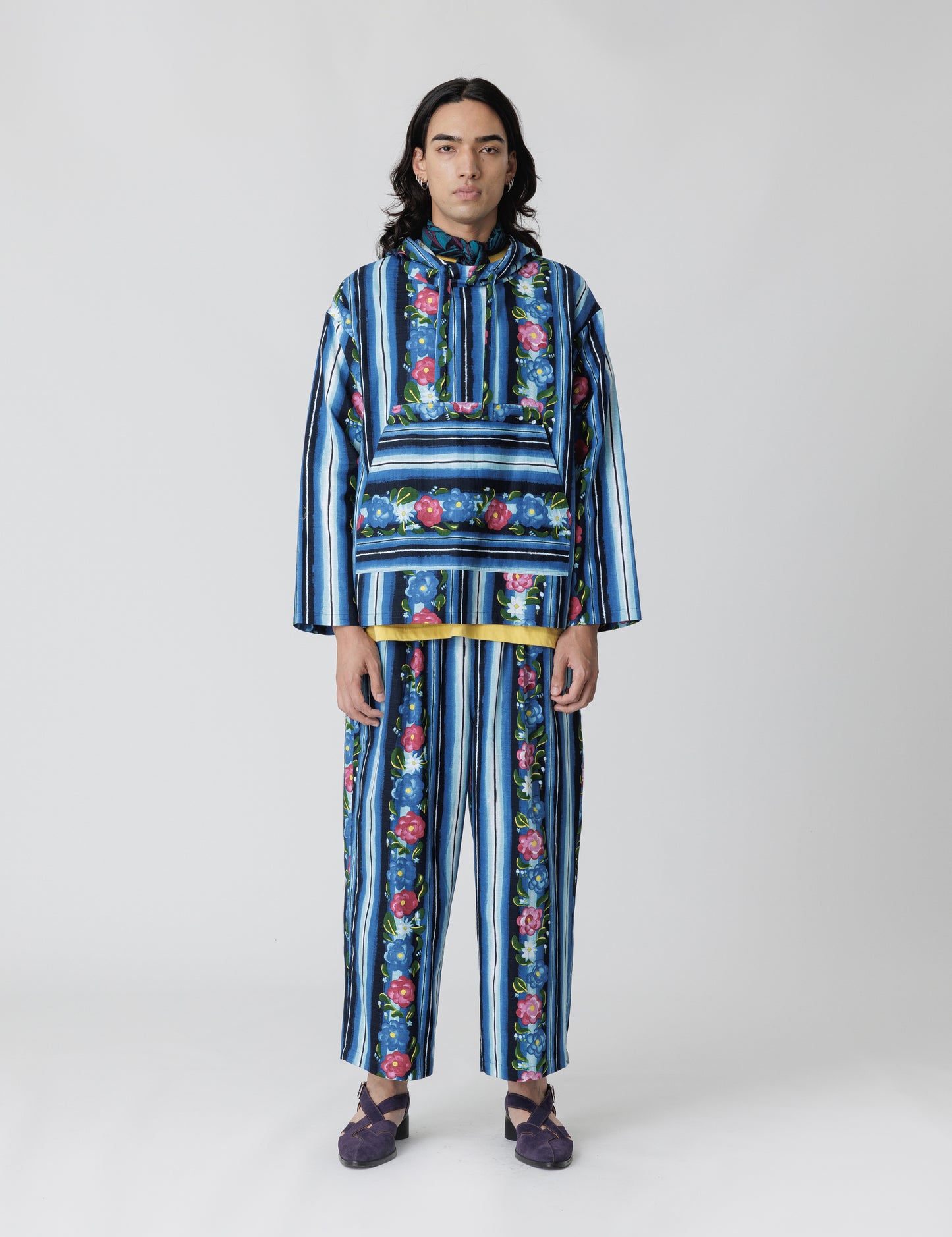 25SS-SY9-006 / MEXIPA “MEXICAN FLOWER STRIPE” / MARINE FLOWER