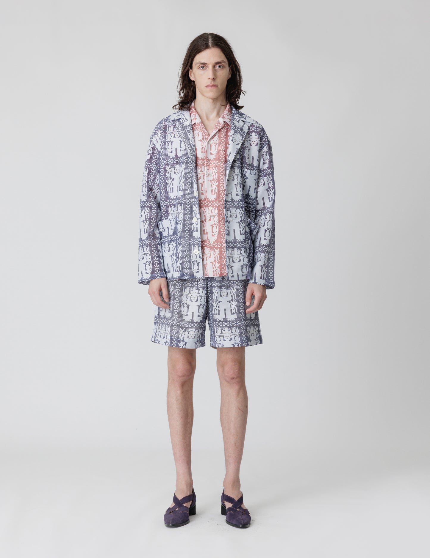 25SS-SY9-004 / LAPEL JACKET “AMULET LACE” / RED